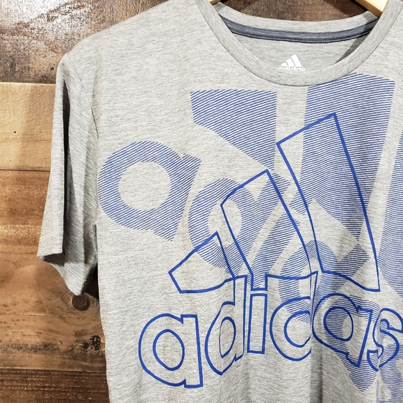 Adidas NWT large blue logo short sleeve shirt - Picture 3 of 7